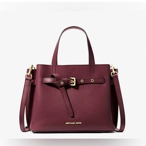 Michael Kors Ox Blood Satchel with Gold Accents